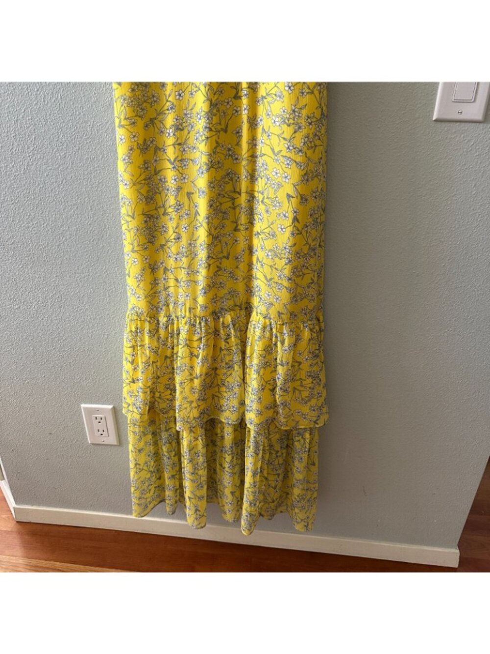Banana Republic Bright Yellow Maxi Floral Sun Dress Women's 6 Tall Long - Picture 6 of 8